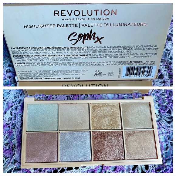 🎉HP🎊 NIB Makeup Revolution 8Pc Highlighter Shadow Palette “SOPH” - Picture 4 of 16